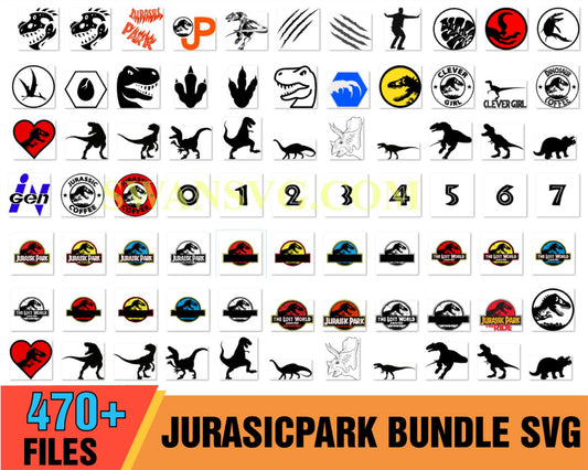 470 Jurasic Park Bundle SVG, Dinosaur T-rex Svg, Tyrannosaurus Svg