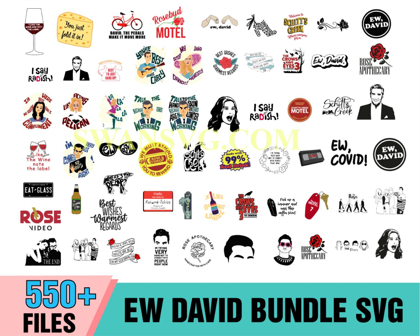 550 EW David Bundle SVG, Movies Svg, David Rose Svg, Tv Show