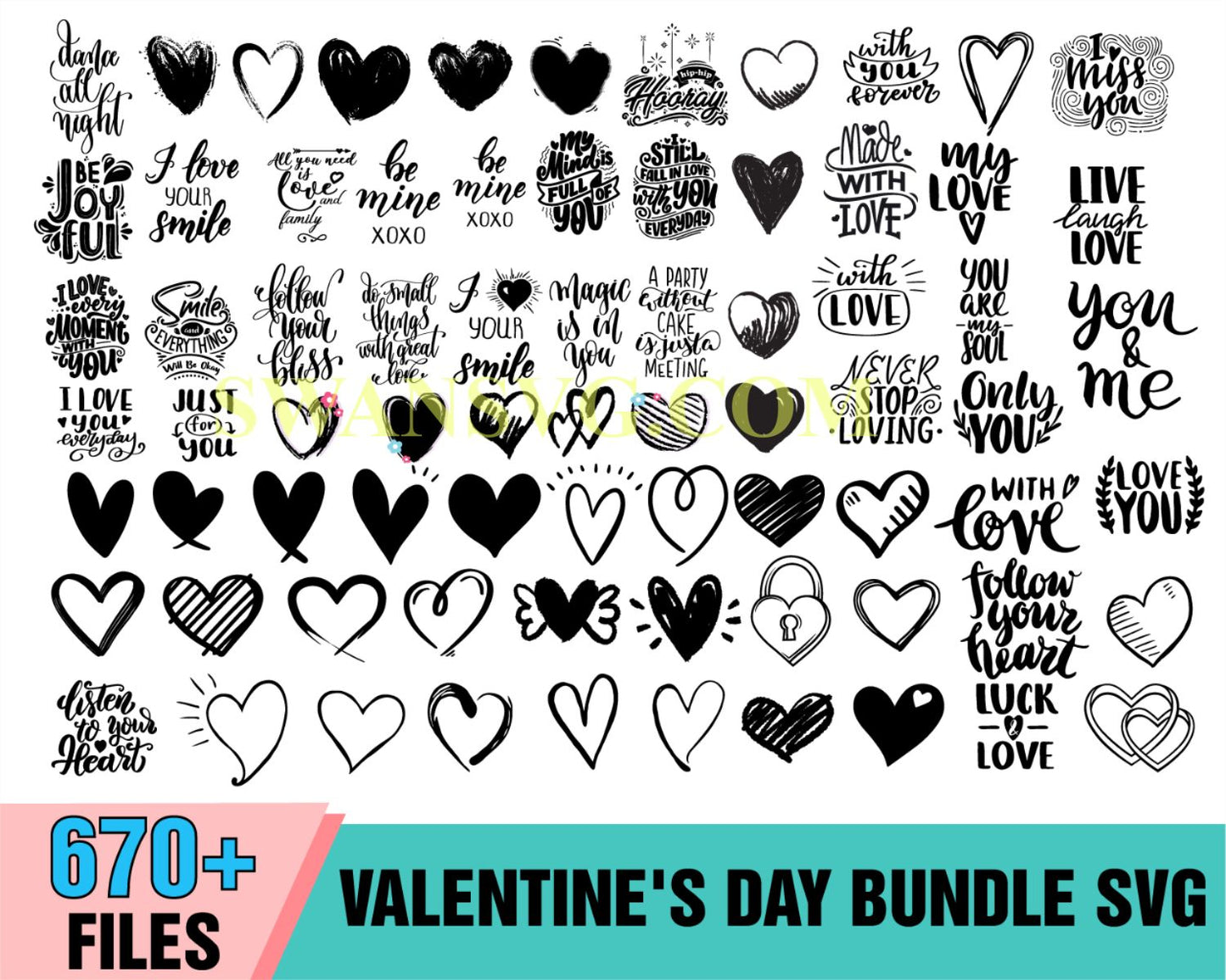 670 Valentines Day Bundle SVG, Heart Svg, Love svg, Heart svg