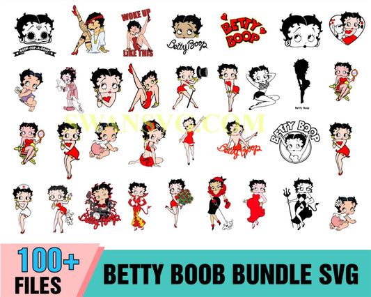 100 Betty Boop Bundle SVG, Cartoon Bundle Svg, Movie Characters