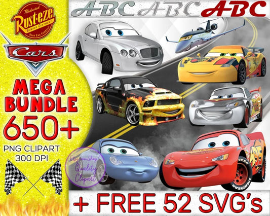 650 Mega Bundle CARS Png, Cars Png, Cars Birthday Png, Cars Party Png