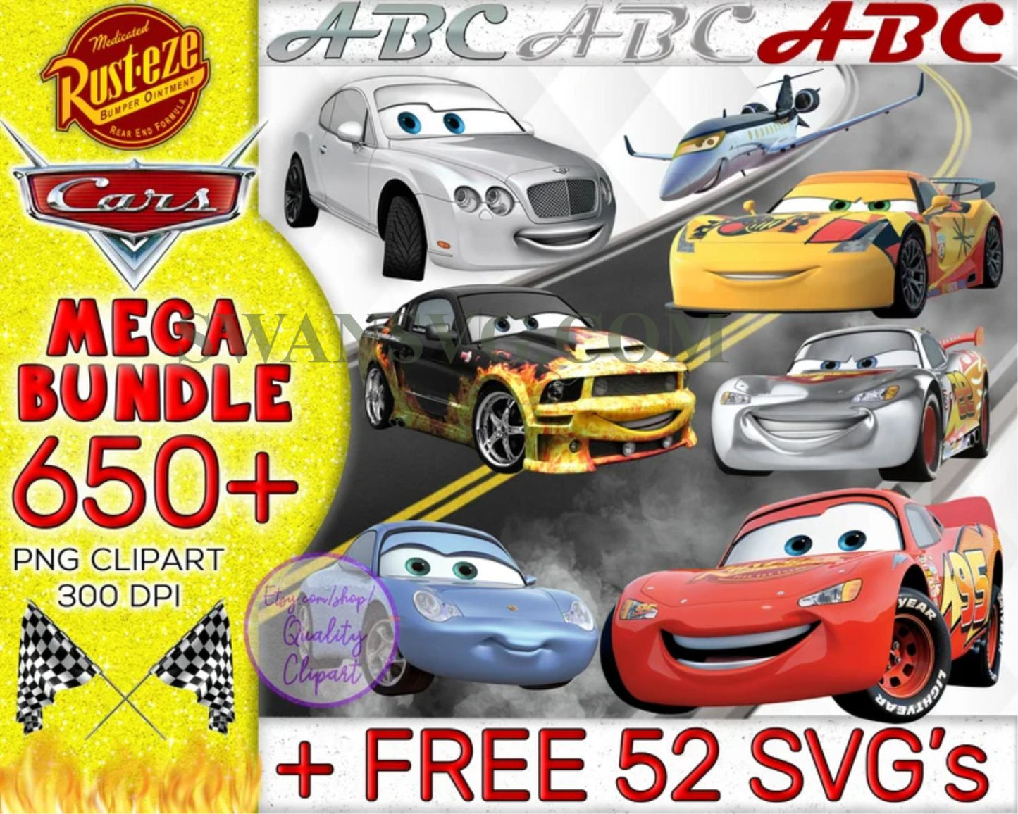 650 Mega Bundle CARS Png, Cars Png, Cars Birthday Png, Cars Party Png