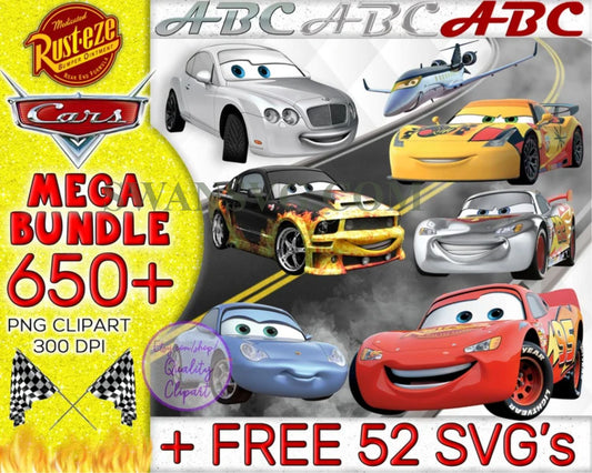 650 Mega Bundle CARS Png, Cars Png, Cars Birthday Png, Cars Party Png