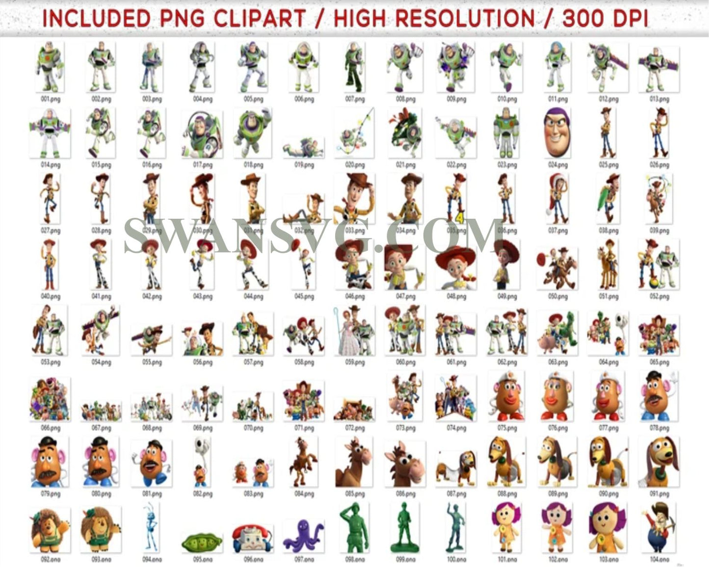 400 TOY STORY Mega Bundle Png, Toy Story Png, Woody Svg