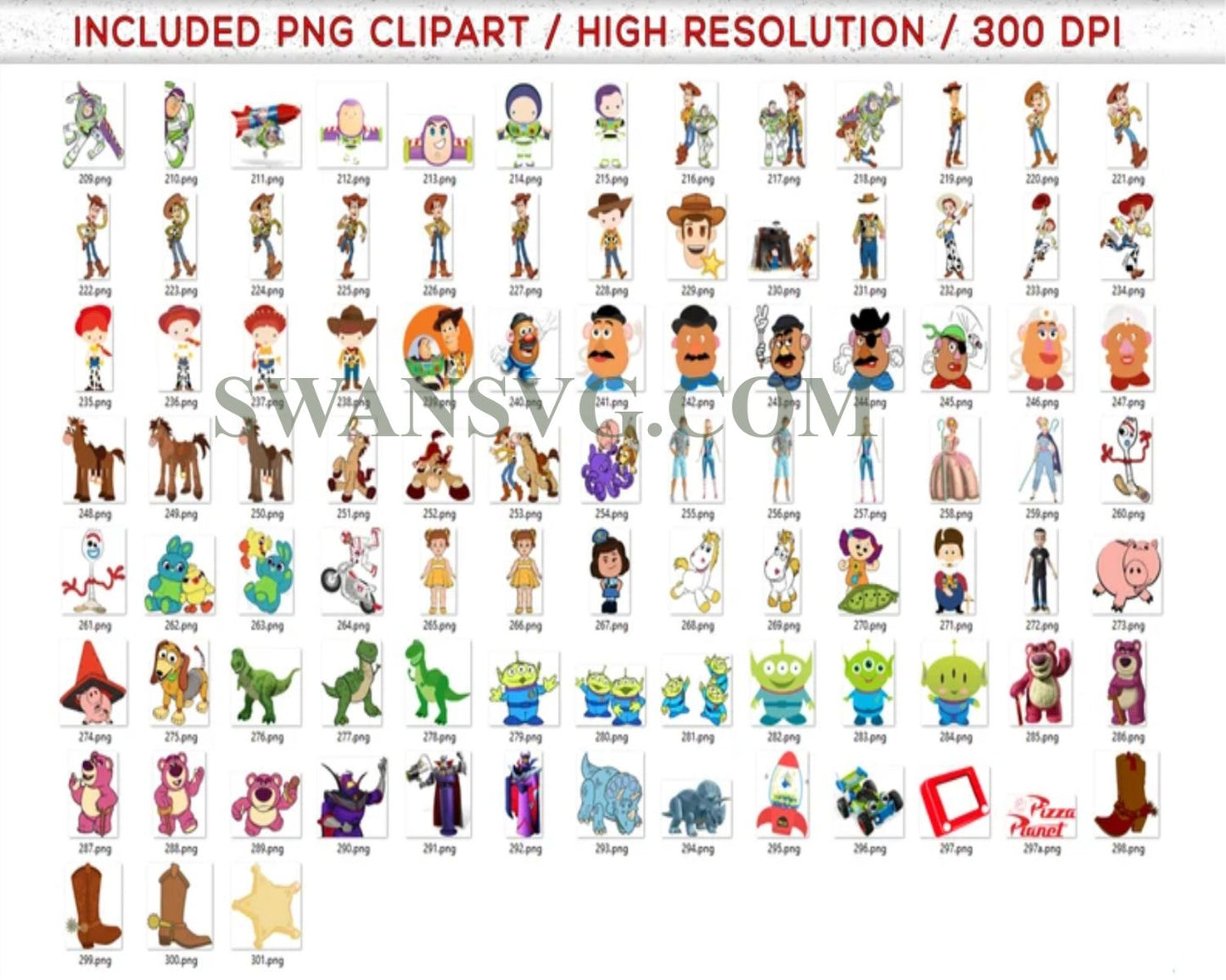 400 TOY STORY Mega Bundle Png, Toy Story Png, Woody Svg