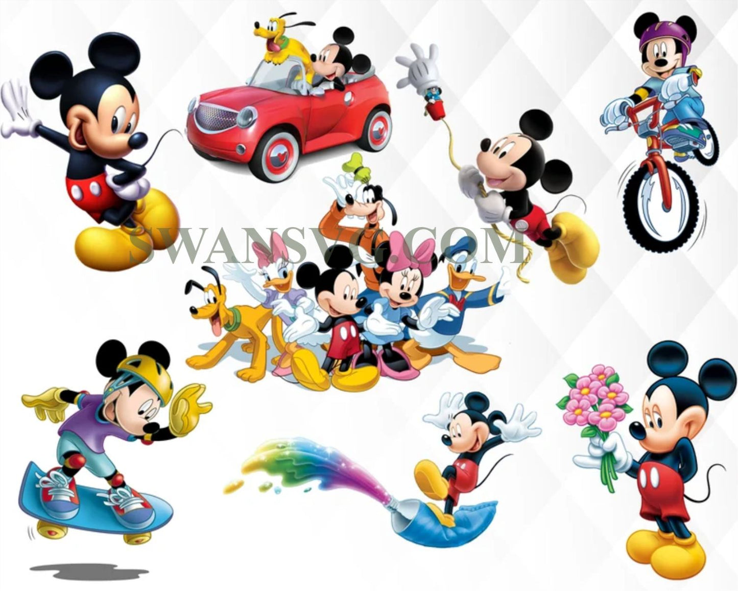 670 Mega Bundle Mickey Mouse Png, Mickey Mouse SVG, Disney Friends