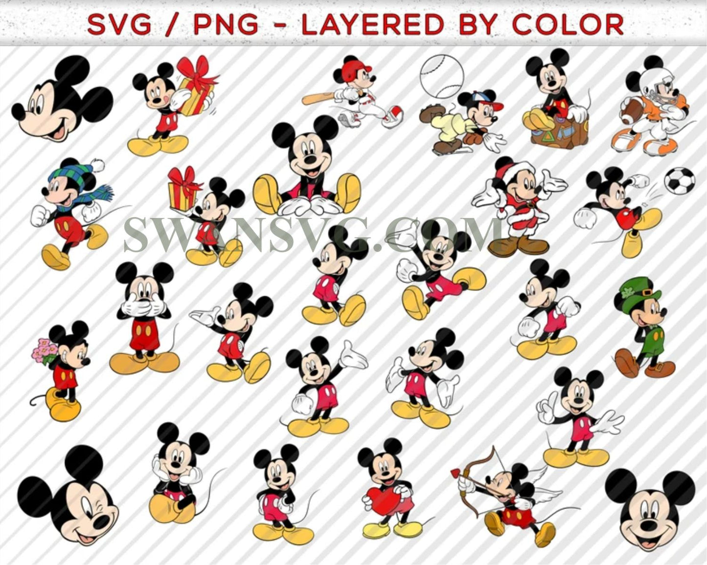 670 Mega Bundle Mickey Mouse Png, Mickey Mouse SVG, Disney Friends