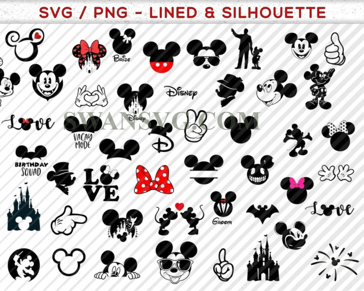 670 Mega Bundle Mickey Mouse Png, Mickey Mouse SVG, Disney Friends