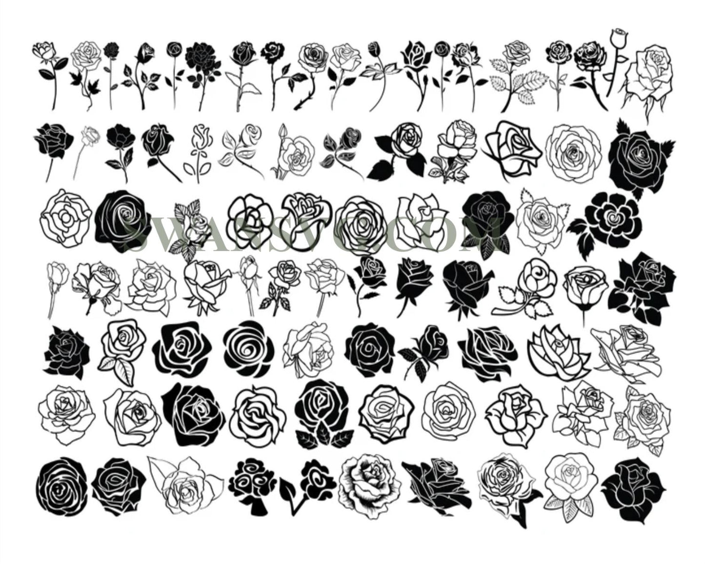 ROSE SVG Bundle, Roses Svg Bundle, Rose Clipart Bundle, Rose Svg