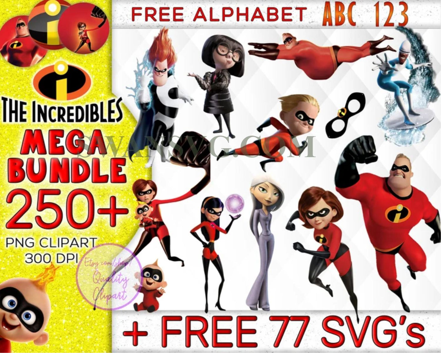 250 Mega Bundle Incredibles Png, Incredibles Png, Incredibles Birthday