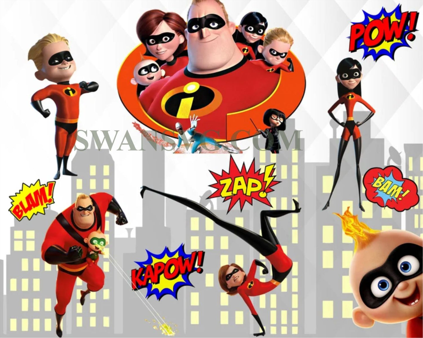 250 Mega Bundle Incredibles Png, Incredibles Png, Incredibles Birthday