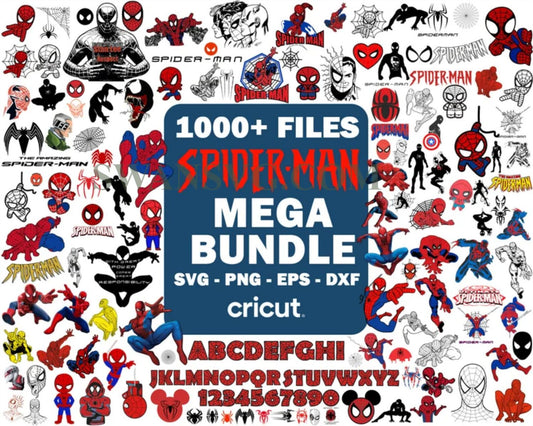 1000 Spiderman Bundle SVG, Superheros Svg, Marvel Svg, Avengers Svg