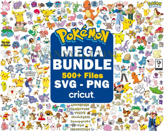 500 Pokemon Bundle SVG, Pokemon Layered, Pokemon Png