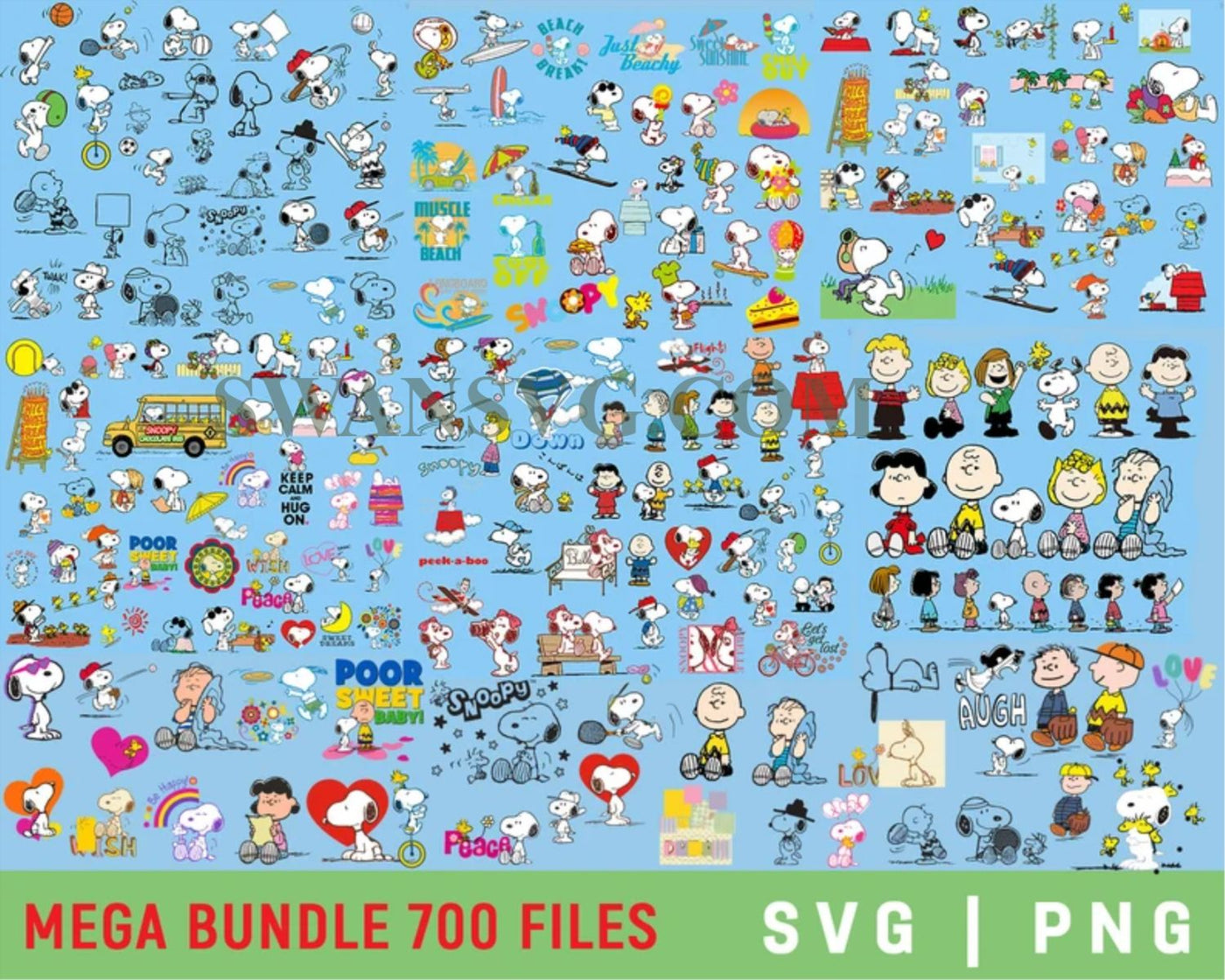 700 Snoopy Mega Bundle SVG, Snoopy PNG, Peanuts SVG, Charlie Brown svg