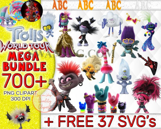 700 Mega Trolls World Tour Bundle, Trolls SVG, Trolls World Tour