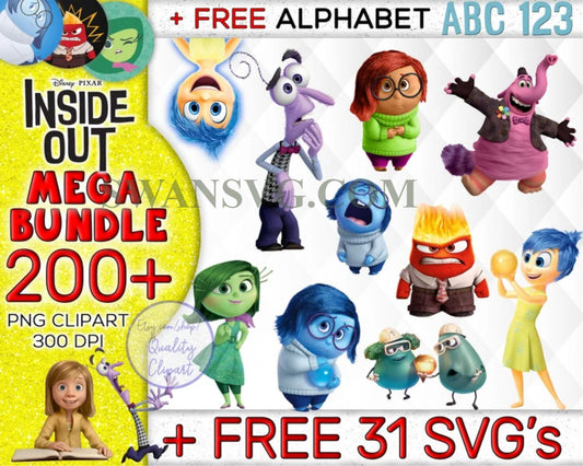 200 Mega Bundle INSIDE OUTSVG, Inside Out SVG, Inside Out Birthday