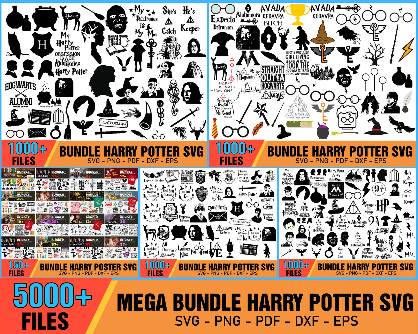 5000 Harry Potter Mega Bundle Svg, Harry Potter Svg, Harry Potter