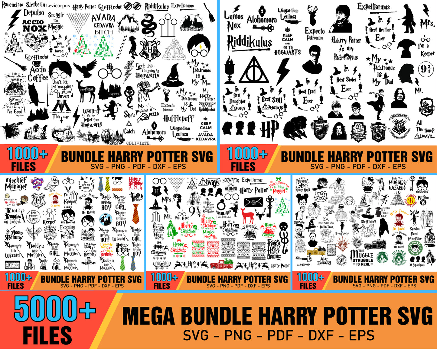 5000 Harry Potter Mega Bundle Svg, Harry Potter Svg, Harry Potter