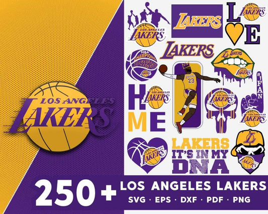 250 Lakers Bundle Svg, Sport Svg, Los Angeles Lakers Svg