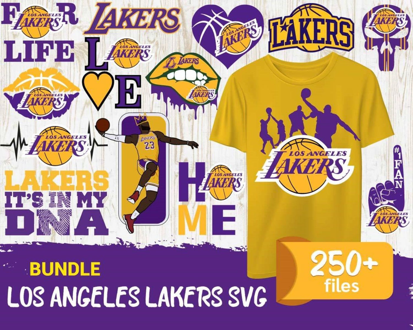 250 Lakers Bundle Svg, Sport Svg, Los Angeles Lakers Svg